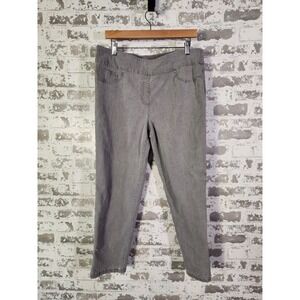 Ruby Rd. Women's Gray‎ Denim Capri Pants Pull On Embellished Size 14